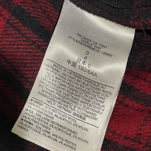 Y2k Gap Red Black Plaid Wool Zipper Mini Skirt Punk Bratz Mall Goth Grunge 0 S - Picture 6 of 7